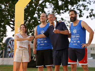 Group of people on a basketball court